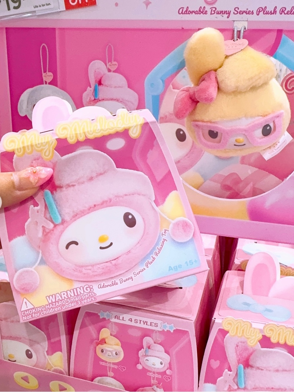 SANRI0 light pink My Melody 50th Anniversary Adorable Bunny Series Plushie